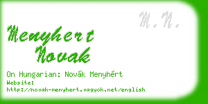menyhert novak business card