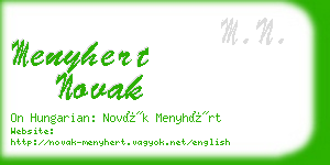 menyhert novak business card